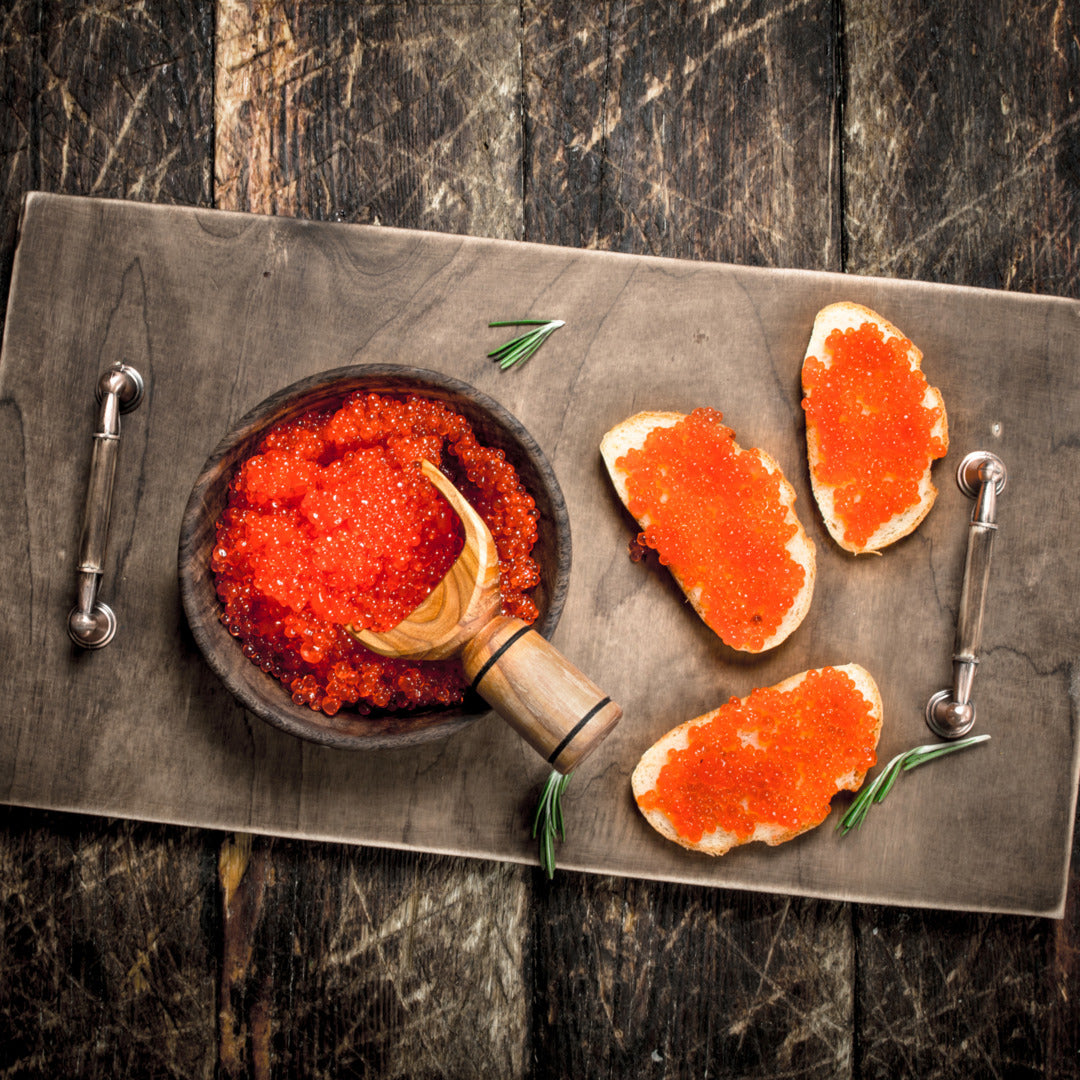 King Salmon Red Caviar 2.2 lbs - Highest Grade Wild King Salmon Roe 2.2 lbs