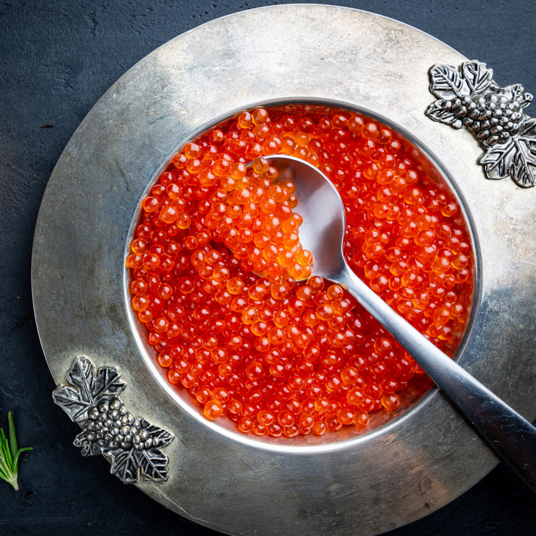 King Salmon Red Caviar 2.2 lbs - Highest Grade Wild King Salmon Roe 2.2 lbs